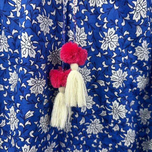 J.CREW BEAUTIFUL embroidered 100% cotton voile top in block print Size M coastal - Picture 4 of 16